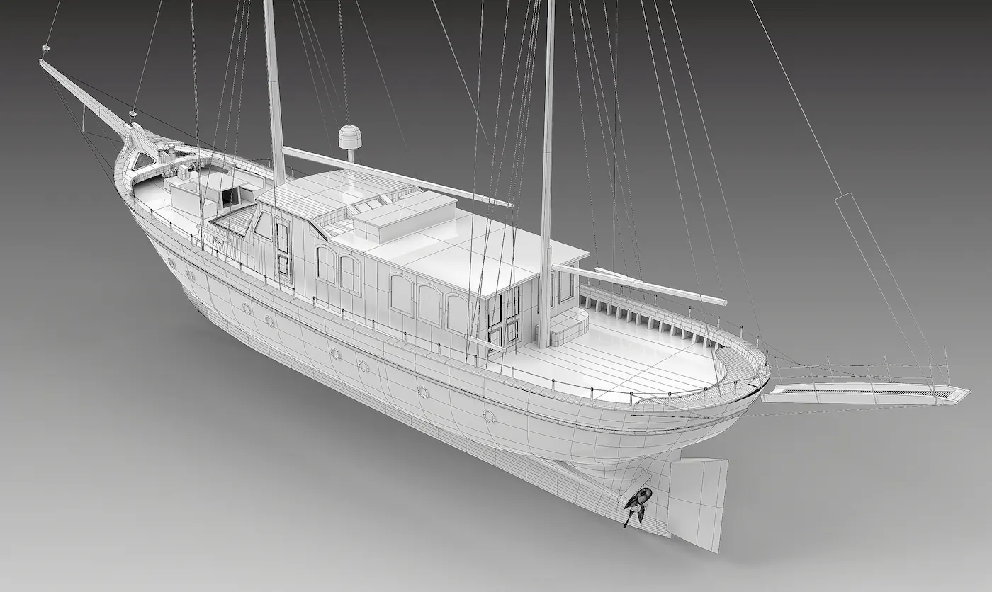 traditional yacht 3d scanning and modelling (2)
